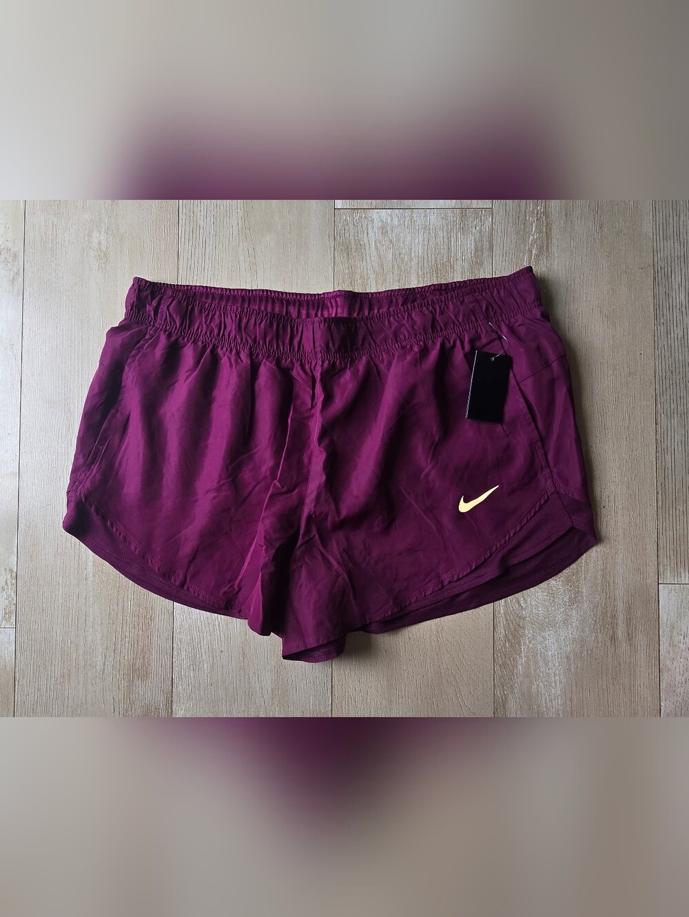 Nike Maroon Running Shorts with Gold Swoosh